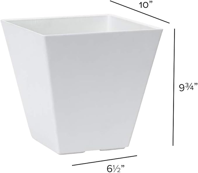 Novelty Artstone 35102 Ella Square Planter, White