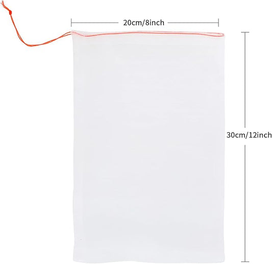 Kikhope 50 Pcs Fruit Protection Bags, 12"x8" Mesh Netting Barrier Bags, Garden Plant Fruits Flower Protect Bag, Garden Netting Bag for Protecting Your Plant Fruits Flower Vegetable