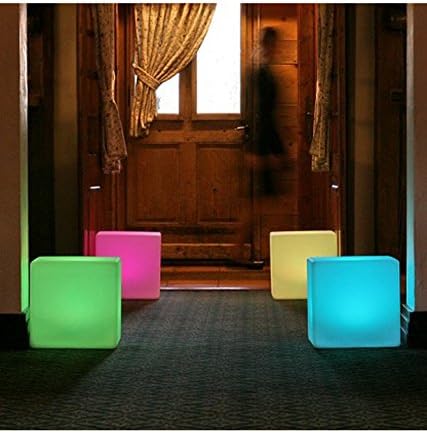 Mr.Go 14-inch LED Ball Light and 14-inch LED Cube Light Bundle, Rechargeable, Remote Control, Dimmable 16 RGB Colors 4 Modes, Waterproof, Great as Night Light Mood Lamp Ambient Lighting Decorations