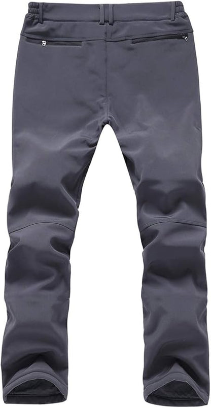 Gash Hao Mens Snow Ski Waterproof Softshell Snowboard Pants Outdoor Hiking Fleece Lined Zipper Bottom Leg