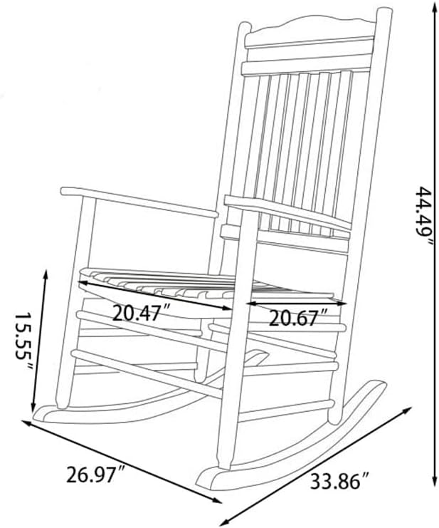 Outdoor Patio Wooden Rocking Chairs Set 2 Piece, Furniture Comfy Rockers for Adults Porch Lawn Room Outside Indoor, White