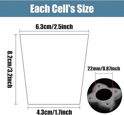 10 Pack 2.5 inch Square Pots 3.5 inch Deep 20 Cell Seedling Plug Trays with Water Collection Nursery Trays (15"x11"x3") for Seeds Starting and Transplanting