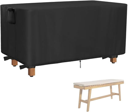 Outdoor Bench Cover, 44inch Waterproof Wooden Bench Cover Rectangle for Patio Teak Bench Farmhouse, Black-44"L x 12" W x 17" H