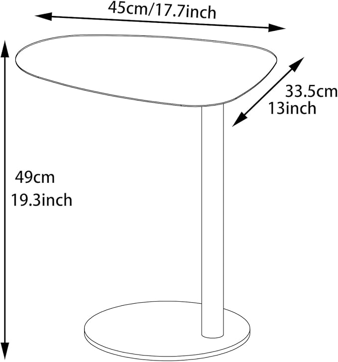 C Table End Table,Tray Metal Sofa Side Table, Accent Coffee Table, Waterproof and Anti-Rust Outdoor&Indoor Snack Table, White (Model A)