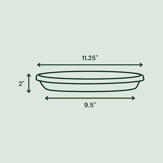 Bloem Terra Resin Saucer Tray: 9.25" Bottom Width - Black - Matte, Durable, Ribbed Bottom, Indoor and Outdoor, Fits 12" Terra Pots