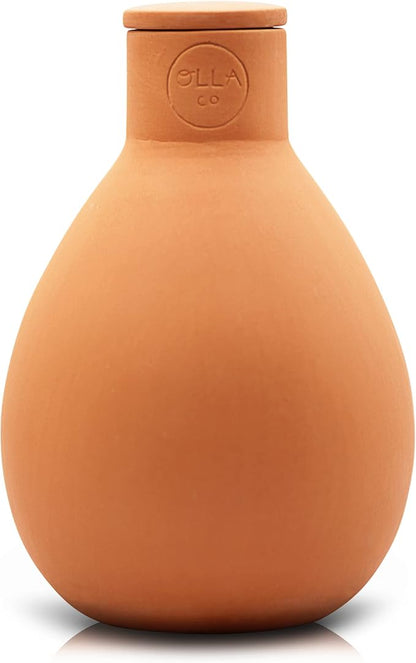 Classic Olla Watering Pot with Lid - Terracotta Self Watering Irrigation up to 2 ft in Diameter for Gardens, Raised Beds, and Pots - Vacation Friendly - Small