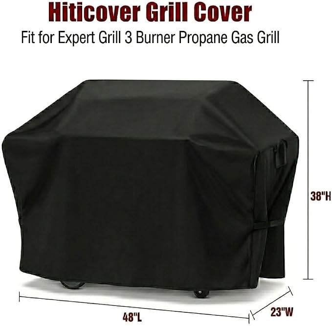Outdoor Grill Cover for Expert Grill 3-Burner Propane Gas Grill, Waterproof BBQ Griddle Cover, Fade-Resistant UV Resistant All Weather Protection (48" W x 23" D x 38" H)