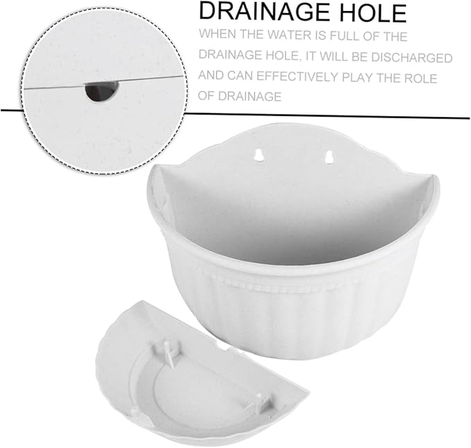 BESPORTBLE European Style Wall Hanging Flowers Planter Half Circle Hanging Pot for Decor