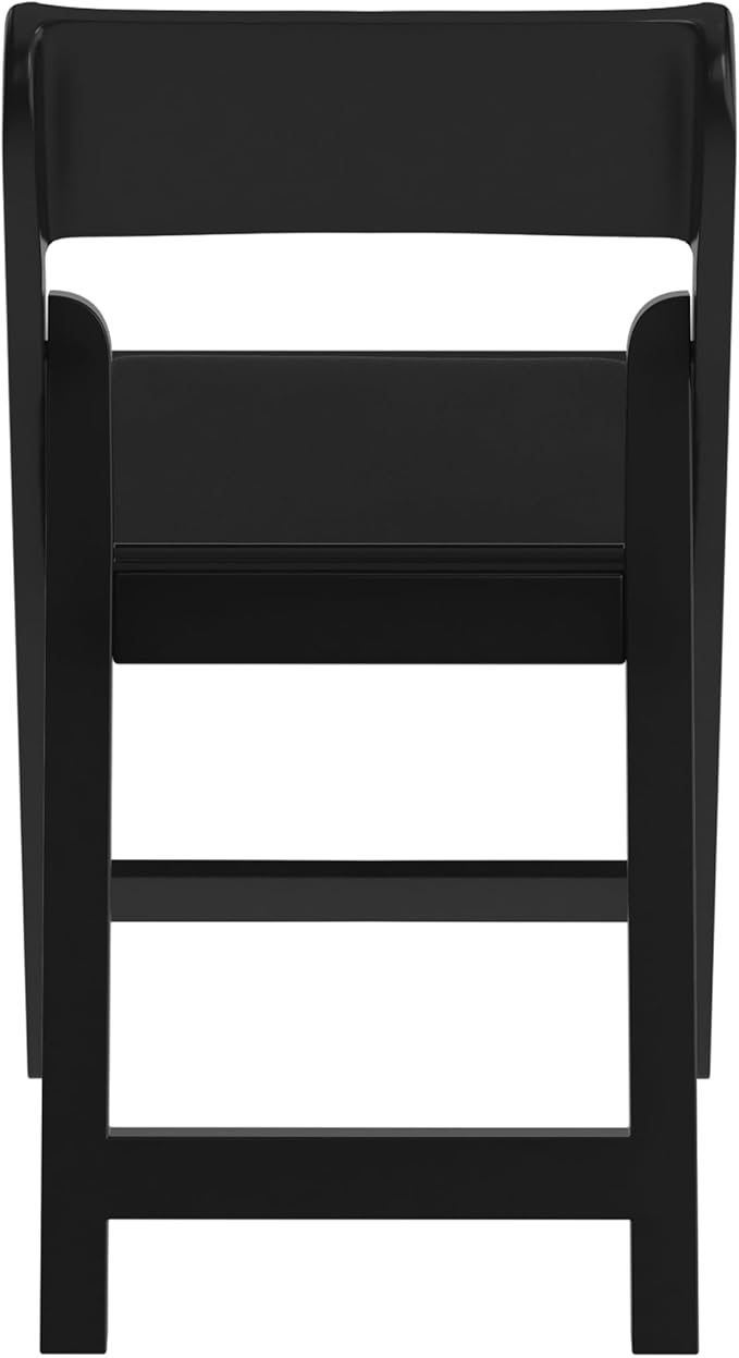 Flash Furniture Hercules Tucker Commercial Black Resin Folding Chair - Lightweight, Vinyl Padded Removable Seat, Indoor Outdoor Use, Event & Wedding Ready, Set of 2