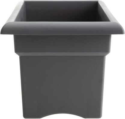 Bloem Veranda 26" Charcoal Deck Box Planter with Optional Knock-Out Drainage Holes