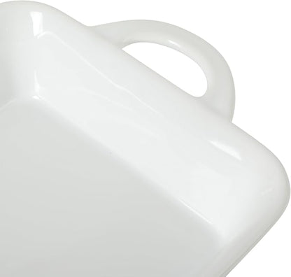 Gibson Home Gracious Dining 2.5-Quart White Stoneware Baking Dish with Handles – 14.6 x 8.5-Inch Rectangular Oven Safe Casserole & Roasting Baker
