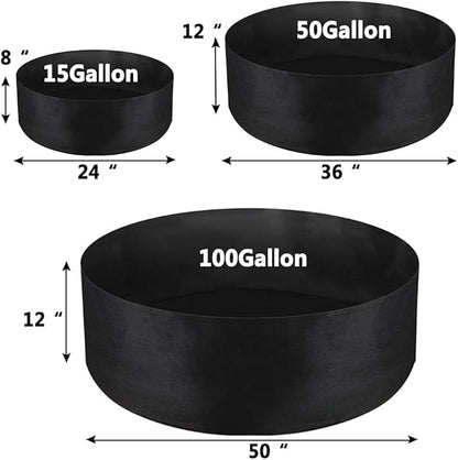 50 Gallon Large Grow Bag, Heavy Duty Fabric Round Raised Garden Bed Planter Pots for Planting Herb Flower Vegetable Potato Plants (36" D x 12" H, Black)