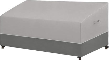 Easy-Going Patio Sofa UV Resistant Outdoor Couch Bicolor 3-Seater Bench Waterproof Furniture Cover with Reflective Hemming (104Wx40Dx35H inch, Gray/Dark Gray)