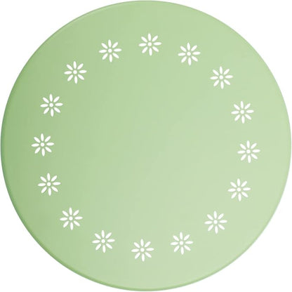 danpinera Outdoor Side Tables with Flower Cut Outs, Weather Resistant Steel Patio Side Table, Small Round Outdoor End Table Metal Side Table for Patio Yard Balcony Garden Green