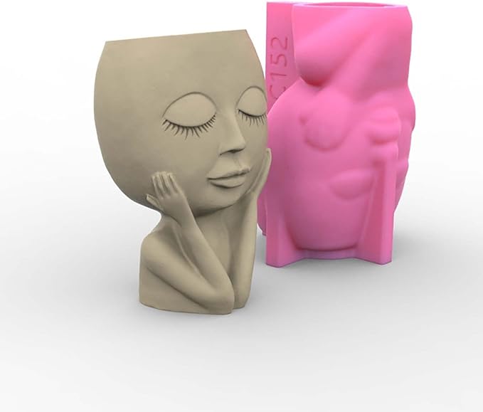 Baby Concrete Flower Pot Molds Succulent Planter Vase Silicone Molds Candle Pen Holder Mold Epoxy Resin Plaster Cement Clay Mould (C152)