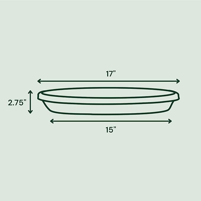 Bloem Terra Resin Saucer Tray: 15" Bottom Width - Terra Cotta - Matte, Durable, Ribbed Bottom, Indoor and Outdoor, Fits 20" Terra Pots