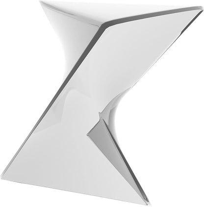 LeisureMod 15.75" Stackable Weather-Resistant Plastic Triangular Side Table - Accent End Table for Indoor & Outdoor Use (Clear, Set of 2)