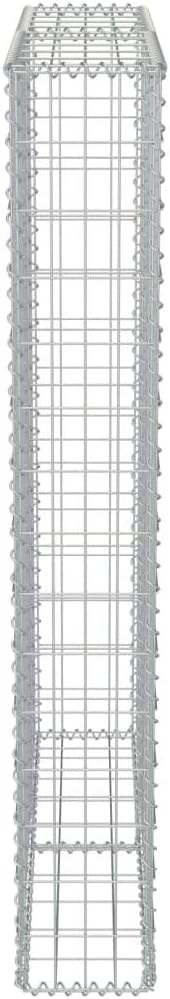 Galvanized Steel Gabion Wall with Covers, Gabion Mesh Wire Wall Panel Galvanized Steel Garden Stone Wire Basket Fencing Patio Decorative Fence, 39.4"x7.87"x59",-179