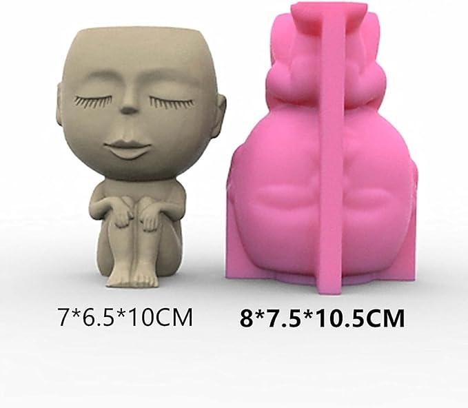 Baby Vase Silicone Concrete Planter Moulds,Silicone Flower Pot Molds,Handmade Resin Craft Clay Cement Pot Molds (C153)