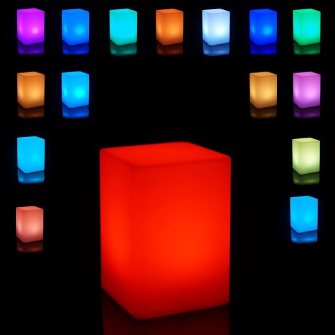 Mr.Go 6-inch LED Ball Light and 6-inch LED Cube Light Bundle, Remote Control, 16 RGB Colors 4 Modes, Dimmable, Rechargeable, Waterproof, Great as Night Light Mood Lamp Ambient Lighting Decorations