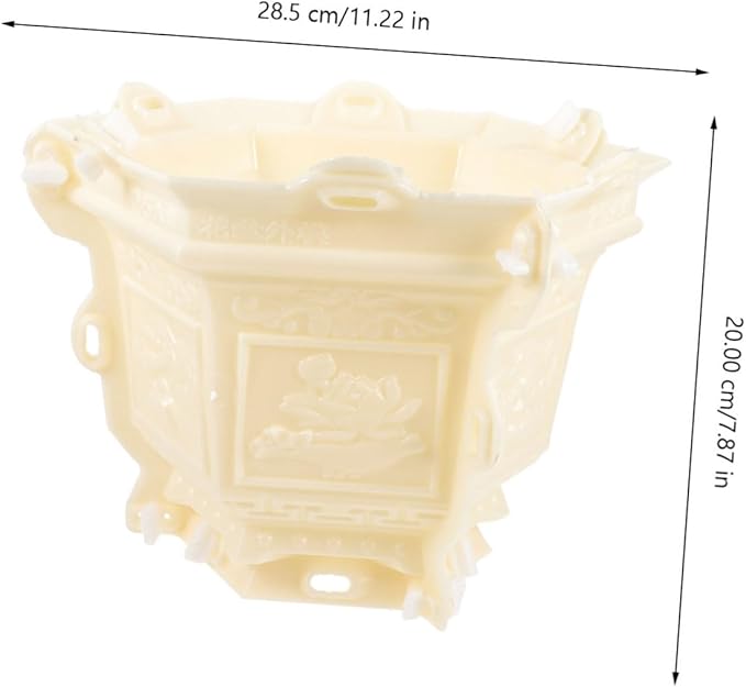 PRETYZOOM Home Decor Plastic Planter Mold Hexagonal Flower Pot Mold Concrete Cement Plant Pot European Style Vase Container Mould for DIY Crafts Makings Resin s