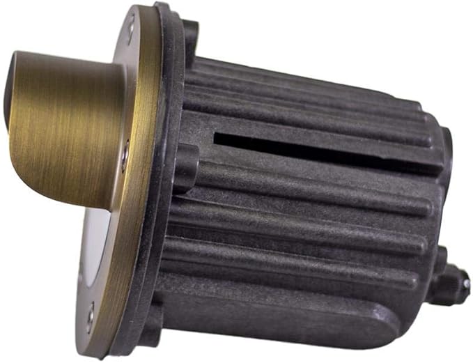 12V Brass In-Ground Well Light (Shielded Top) with 5W 2700K Warm White MR16 LED Bulb for Low Voltage Landscape Lighting of Outdoor Pathway, Garden, Shrubs, Columns or Trees