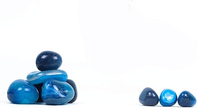 Blue River Rocks, Garden Rocks, Outdoor Decorative Stones, Natural Gravel, for Aquariums, Landscaping, Vase Fillers, Succulent, Tillandsia, Cactus Pot, Terrarium Rocks, 4.5 lb (72 oz)
