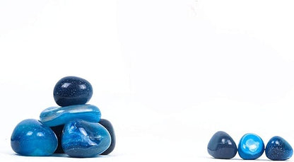 Blue River Rocks, Garden Rocks, Outdoor Decorative Stones, Natural Gravel, for Aquariums, Landscaping, Vase Fillers, Succulent, Tillandsia, Cactus Pot, Terrarium Rocks, 4.5 lb (72 oz)