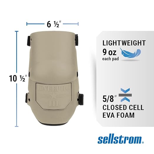 Sellstrom Ultra Flex KneePro Professional Knee Pads for Men & Women with Thick Foam Cushioning & Heavy Duty Hard Outer Shell - Adjustable Straps with Speed-Clips & Ergonomic Metal Hinges - for Construction Work, Gardening, Roofing, Flooring