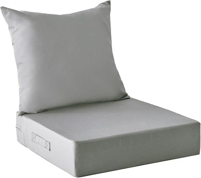 IPYNBAP Outdoor Cushions for Patio Furniture,Outdoor Seat Cushion Set 24 x 24 x 5.75 Inch,Waterproof & Fade Resistant Outdoor Chair Cushions,Deep Patio Chair Cushion with Removable Cover,Grey