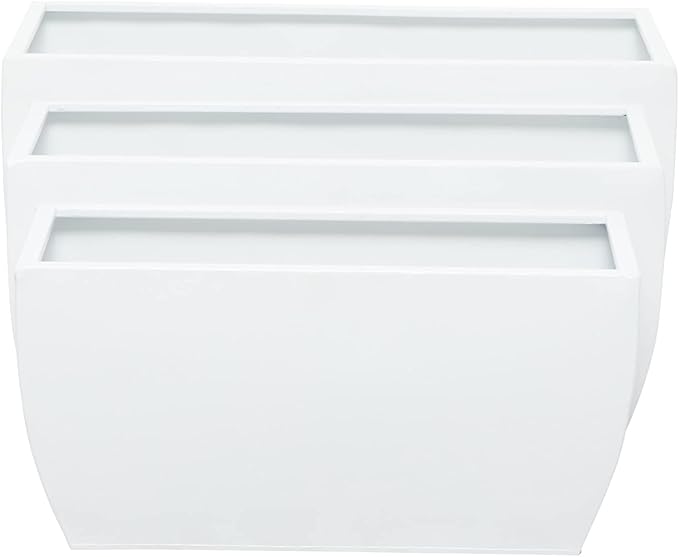 CosmoLiving by Cosmopolitan Metal Indoor Outdoor Planter, Set of 3 20", 18", 16"W, White