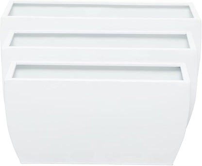 CosmoLiving by Cosmopolitan Metal Indoor Outdoor Planter, Set of 3 20", 18", 16"W, White