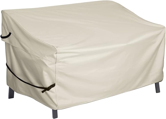 Porch Shield Waterproof Outdoor Bench Sofa Cover – Patio 2 Seater Loveseat Cover 56W x 31D x 33H inch, Beige
