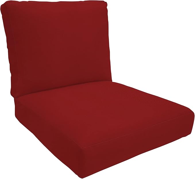 Eddie Bauer Home Deep Seating Outdoor Lounge Cushion, Knife Edge, 26" X 26" X 5", Canvas Jockey Red