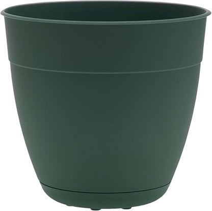 Bloem Dayton 8" Turtle Green Recyled Plastic Planter Pot with Drainage Holes and Removable Saucer for Indoor and Outdoor Gardening