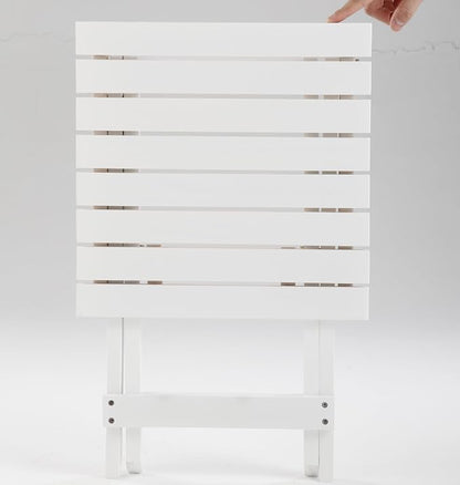 Outdoor Small Table Square Folding Wooden Patio Side Table Set of 2 Furniture Table for Adirondack Chair, Balcony, Porch, No Assembly Required, White