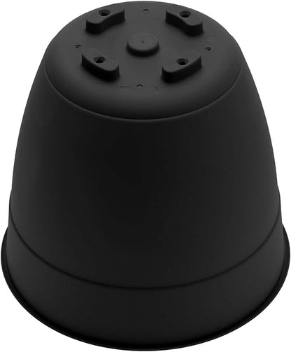 Bloem Dayton 6" Black Recyled Plastic Planter Pot with Drainage Holes and Removable Saucer for Indoor and Outdoor Gardening