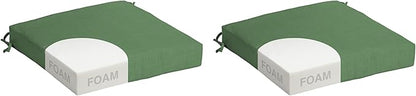 Arden Foam Outdoor Seat Cushions (2-Pack), 19 x 19, Premium High-Density Foam, Never Flattens, Weather-Proof for Outdoor Chairs Bright Moss Green Leala