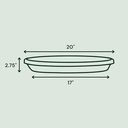 Bloem Terra Resin Saucer Tray: 17.5" Bottom Width - Navy Blue - Matte, Durable, Ribbed Bottom, Indoor and Outdoor, Fits 24" Terra Pots