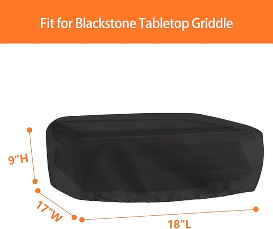 Grill Cover for Blackstone 17" Griddle, Waterproof Small Table Top BBQ Grill Cover, Heavy Duty Outdoor Tabletop Grill Cover - 18 x 17 x 9 Inch