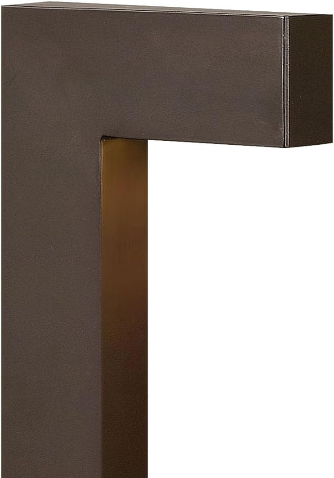 Hinkley Atlantis 1518BZ-LL Large LED Low Voltage Landscape Pathway Light - 12v, Dimmable, Aluminum, Etched Glass Lens, Safe for Wet Conditions, Wiring Kit & Ground Spike Included - Bronze Finish