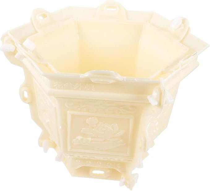 PRETYZOOM Home Decor Plastic Planter Mold Hexagonal Flower Pot Mold Concrete Cement Plant Pot European Style Vase Container Mould for DIY Crafts Makings Resin s