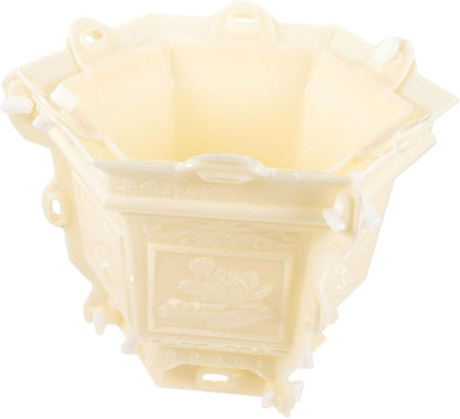 PRETYZOOM Home Decor Plastic Planter Mold Hexagonal Flower Pot Mold Concrete Cement Plant Pot European Style Vase Container Mould for DIY Crafts Makings Resin s