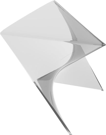 LeisureMod 15.75" Stackable Weather-Resistant Plastic Triangular Side Table - Accent End Table for Indoor & Outdoor Use (Clear, Set of 4)