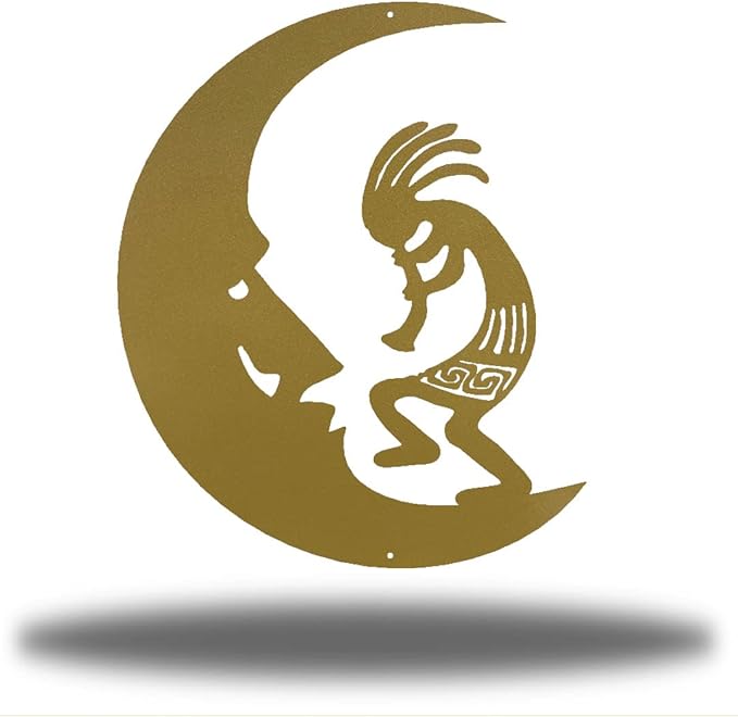 Riverside Designs Kokopelli Wall Art Steel Outdoor Decor | Heavy-Duty and Waterproof | Made in USA (Gold, 24L x 19.5W)