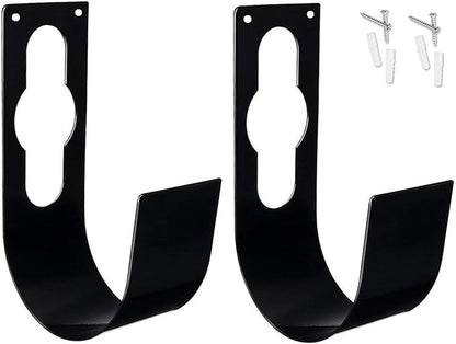 2 Pack Garden Hose Hanger Wall Mount Heavy Duty Hose Holder Hook Use for 150foot Hose (Large, Black)