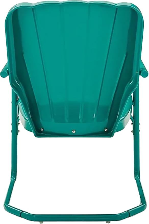 Crosley Furniture Ridgeland 2-Piece Outdoor Chair Set, Retro Metal Patio Chairs for Dining, Porch, Deck, Turquoise
