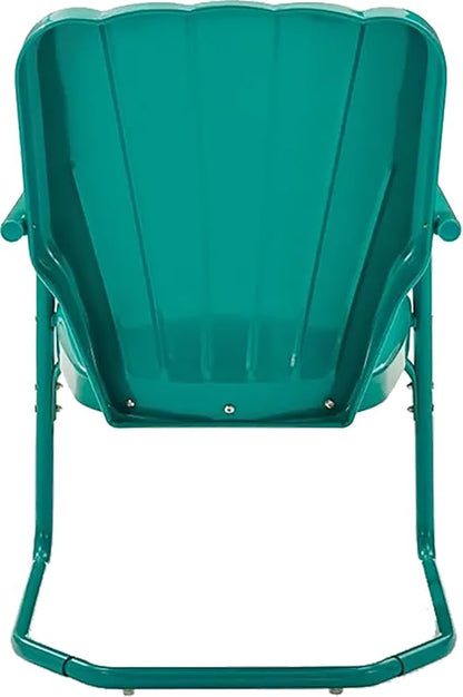 Crosley Furniture Ridgeland 2-Piece Outdoor Chair Set, Retro Metal Patio Chairs for Dining, Porch, Deck, Turquoise