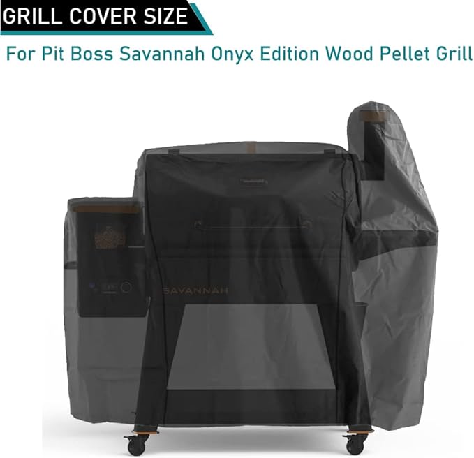 ZJYWSCH Grill Cover for Pit Boss Savannah Onyx Edition Wood Pellet Grill PB1500NX 600D Heavy Duty Waterproof Pit Boss Savannah Onyx 1500 Grill Smoker Cover
