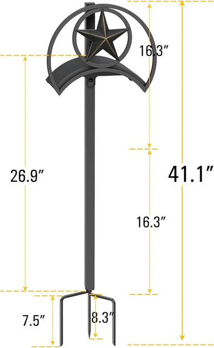 GOFORWILD Garden Hose Holder, Star Decorative, Durable Wall Hose Hanger, Hose Reel, Holds 125-Feet of 5/8-Inch Hose, Made of Gauge Steel